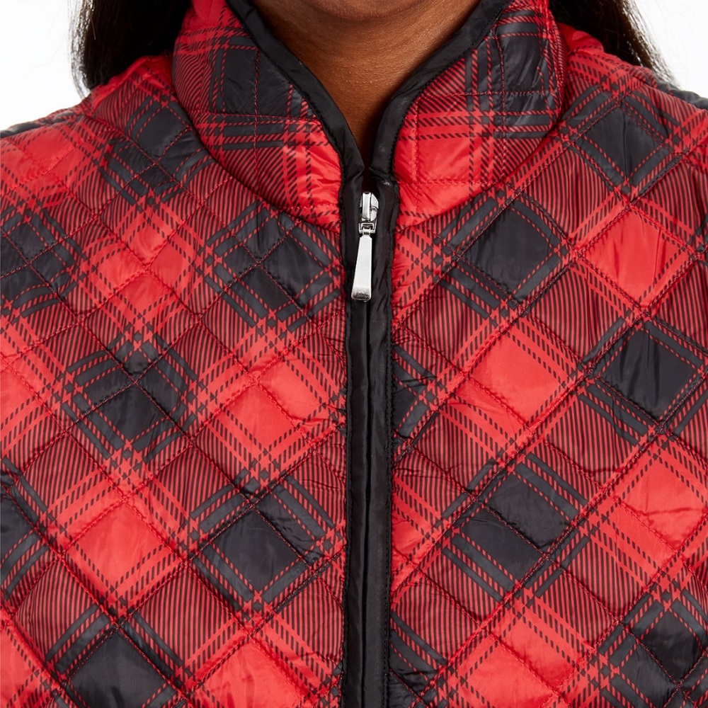 Karen Scott Petite Plaid Lightweight Puffer Vest EUC Size PXL - Picture 3 of 9